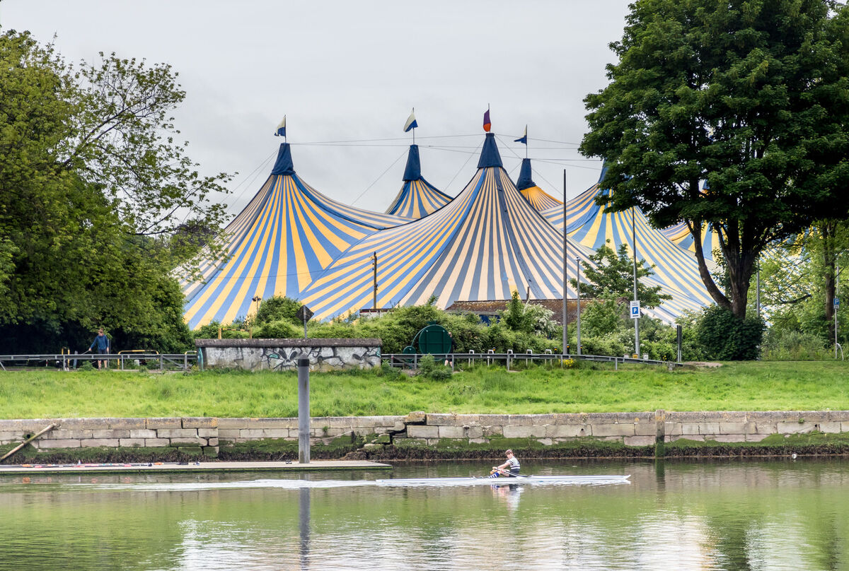The big tent that erected for the concert series Live at the Marquee. Picture: David Creedon