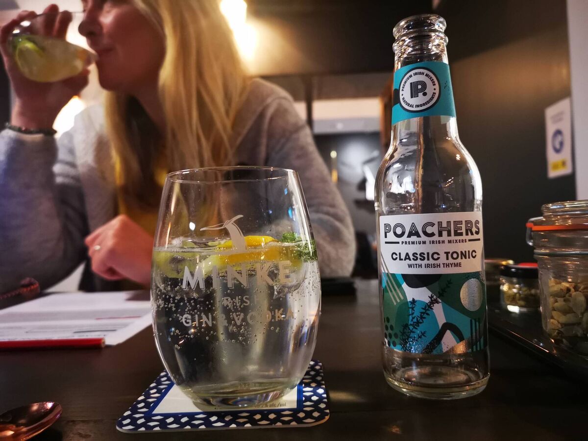 Ann Marie Ryan trying a Minke Gin and Poacher's classic tonic at Clonakilty Distillery, West Cork. Ann Marie Ryan trying a Minke Gin and Poacher's classic tonic at Clonakilty Distillery, West Cork.