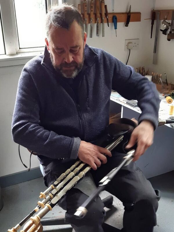 Eoin Ó Riabhaigh in his workshop. Eoin Ó Riabhaigh in his workshop.
