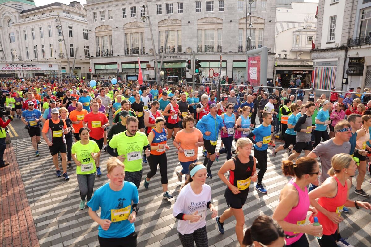 Competitors take off from Patrick Street for the 2019 Cork City Marathon