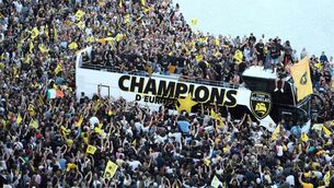 <p>DELIRIUM: Stade Rochelais supporters, who have sold out Marcel Deflandre for 67 consecutive games, needed no invite to salute their Champions Cup-winning heroes on Sunday at the port.</p>