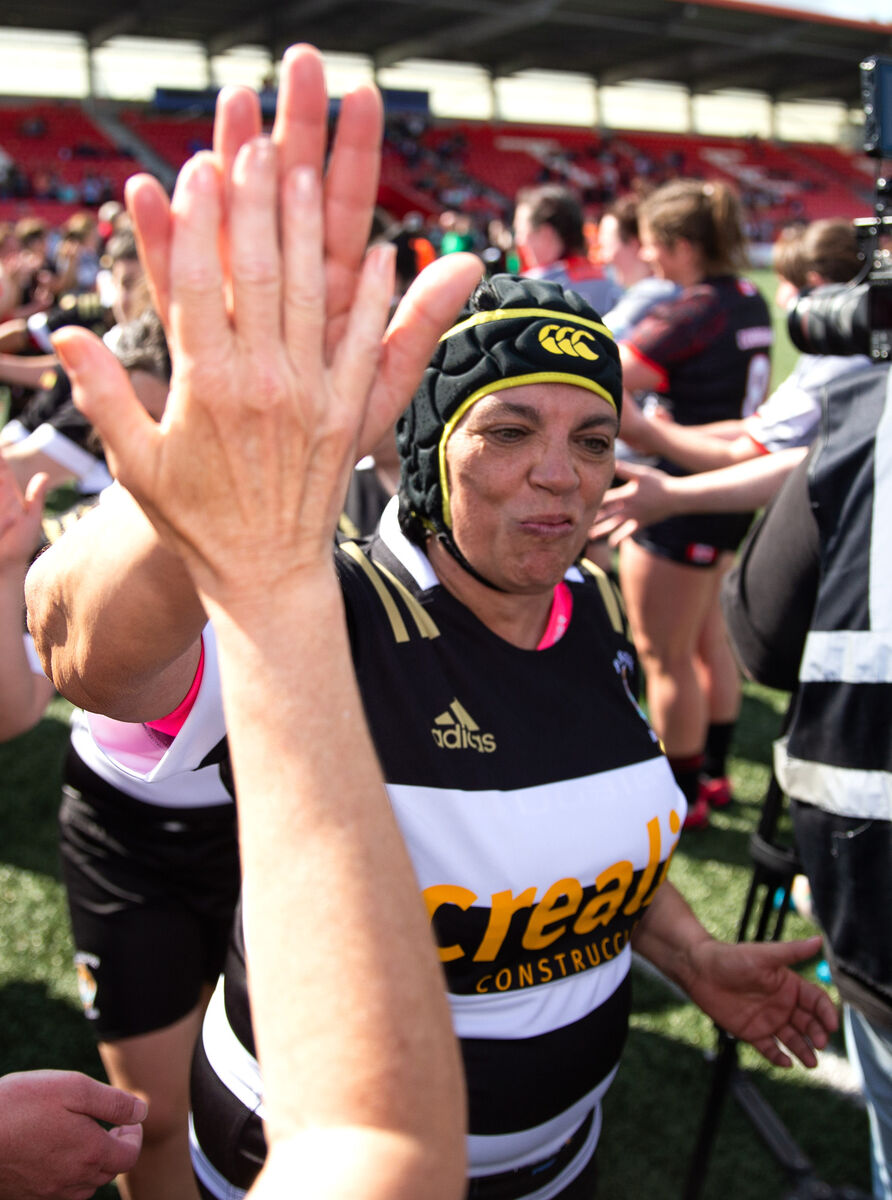 Eva Rodriguez of Club de Rugby El Salvador, Spain, is applauded off the pitch by Ballincollig Trailblazers after their International Mixed Ability Rugby Tournament World Cup game. Picture: Tom Maher/Inpho Eva Rodriguez of Club de Rugby El Salvador, Spain, is applauded off the pitch by Ballincollig Trailblazers after their International Mixed Ability Rugby Tournament World Cup game. Picture: Tom Maher/Inpho