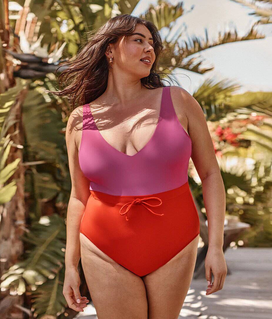 The ‘Backflip’ tie waist swimsuit, Summersalt, €125  The ‘Backflip’ tie waist swimsuit, Summersalt, €125