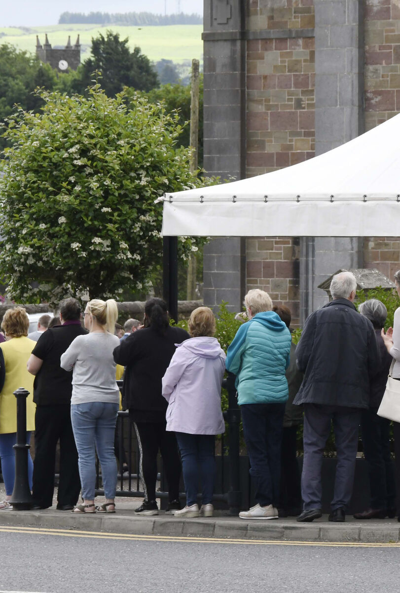 Mourners outside St Patrick's Church, Millstreet, Co Cork, after the cortege with the remains of Gillian Daly arrived for Requiem Mass. Mourners outside St Patrick's Church, Millstreet, Co Cork, after the cortege with the remains of Gillian Daly arrived for Requiem Mass.