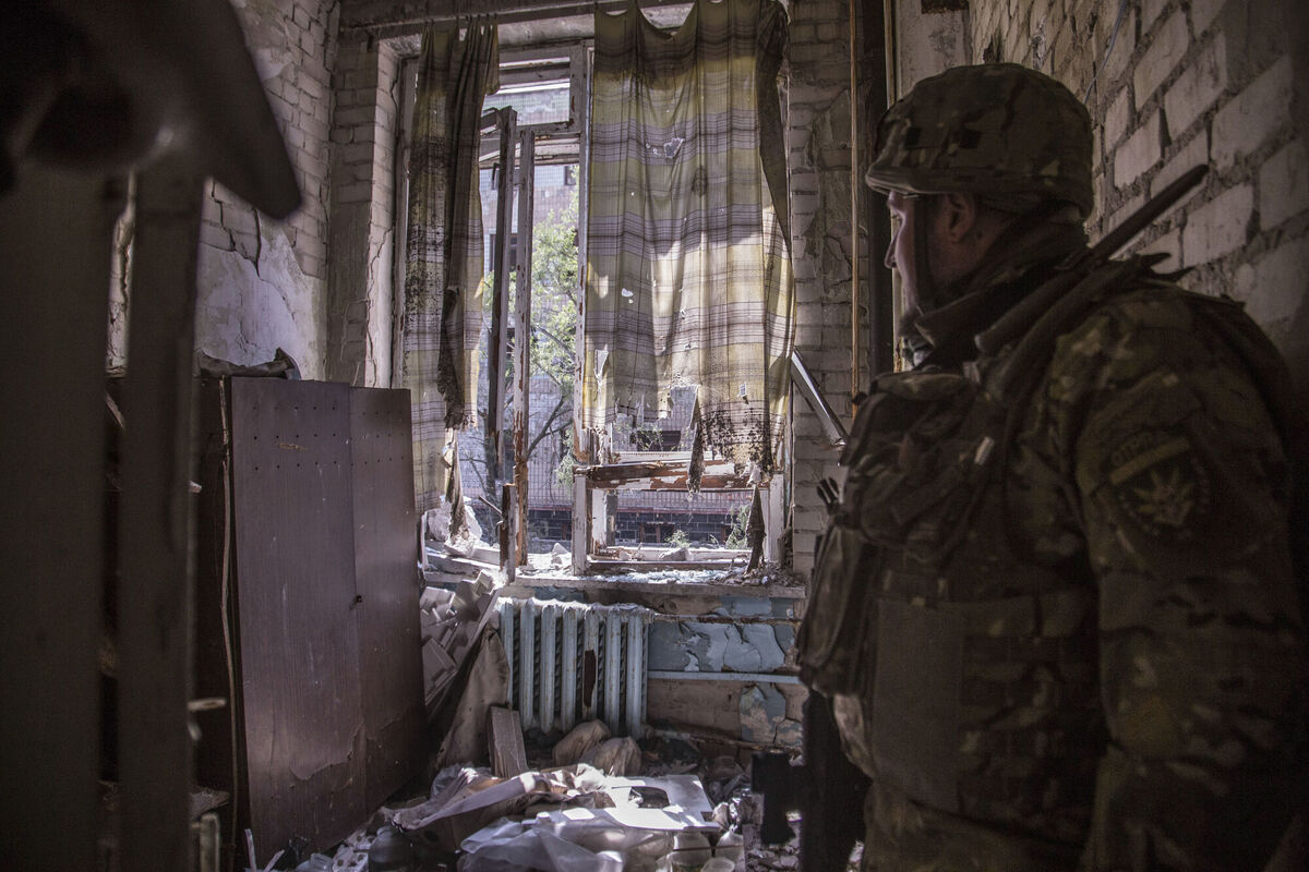 A Ukrainian soldier stands in a position during heavy fighting on the front line in Severodonetsk, the Luhansk region. Picture: AP Photo/Oleksandr Ratushniak A Ukrainian soldier stands in a position during heavy fighting on the front line in Severodonetsk, the Luhansk region. Picture: AP Photo/Oleksandr Ratushniak