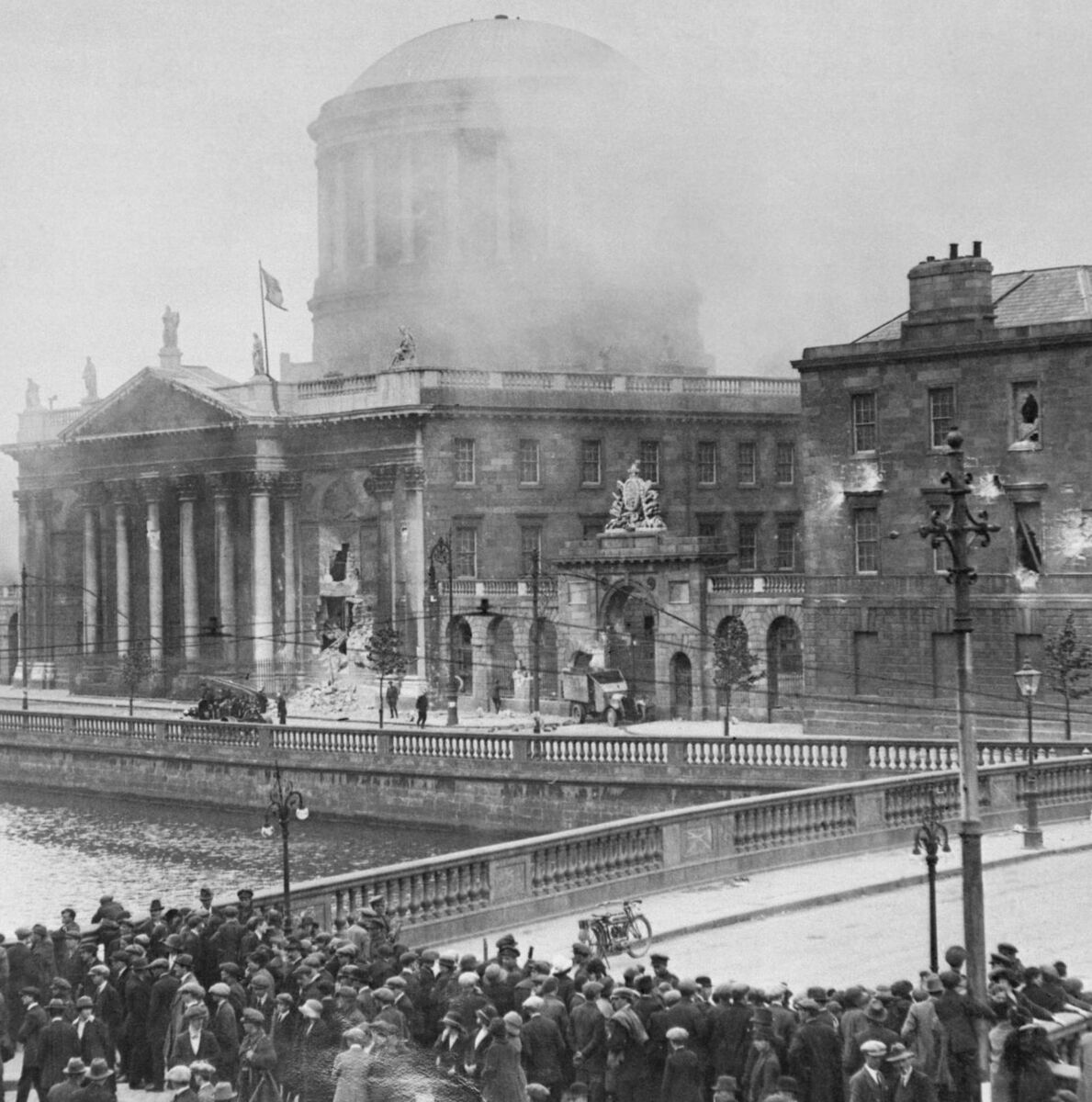 Shells were directed towards the Four Courts from Green Street. Picture: Bettmann