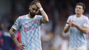 <p>Manchester United's Bruno Fernandes and Harry Maguire have both had poor seasons. Steven Paston/PA Wire.</p>
