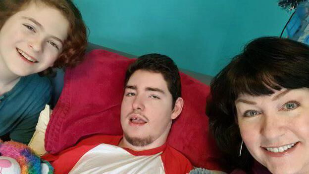 Tracy with her two sons, Declan and Brendan