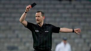 <p>Referee Jerome Henry. ©INPHO/Oisin Keniry</p>