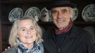 <p>West Cork residents Sinead Cusack and Jeremy Irons read from TS Eliot's The Wasteland at  the Festival of Writing and Ideas in Borris. Picture: Frank Smith</p>