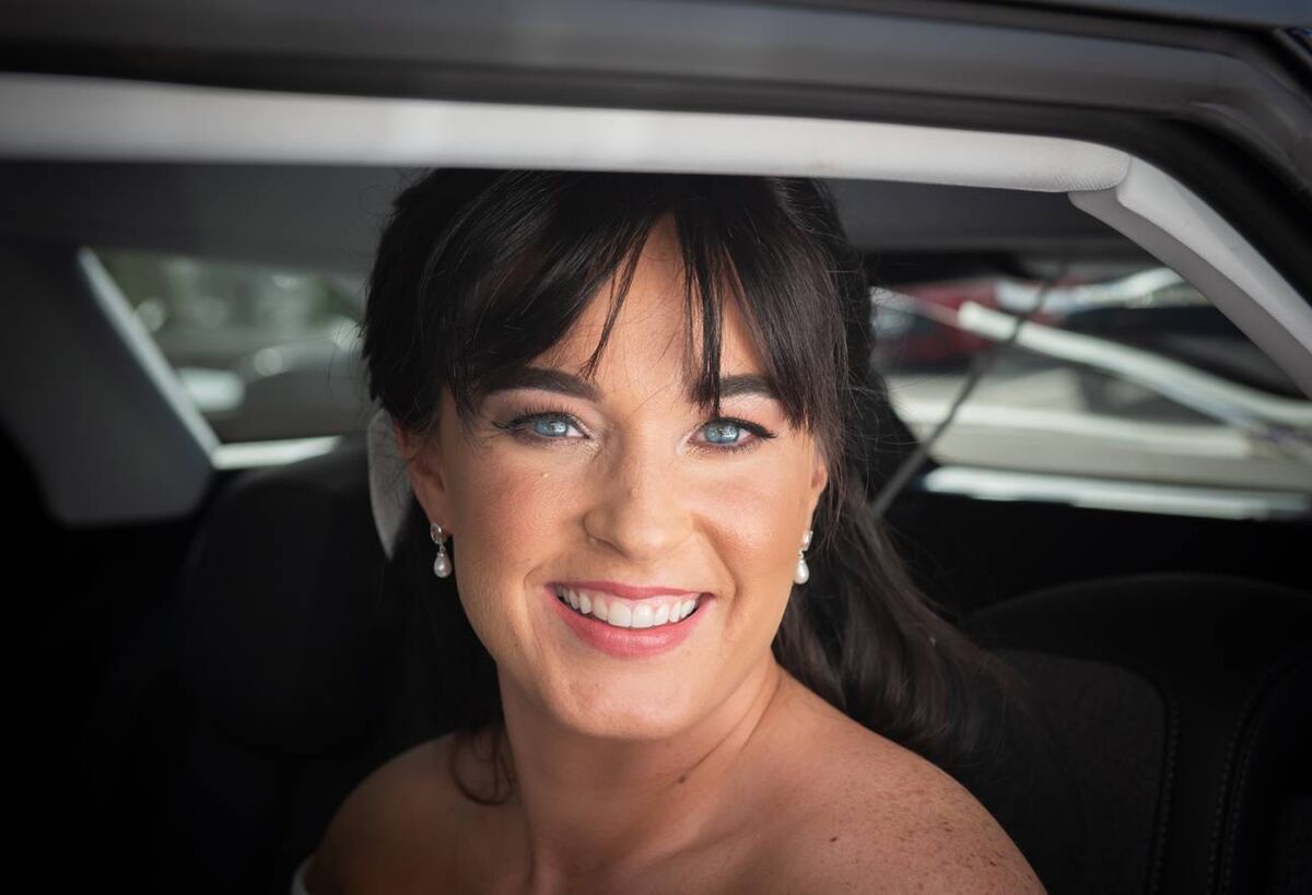 Irene O'Donoghue's makeup is by Aifric Rice, and Laura Kearney of Laura Lou created the bridal hairstyling