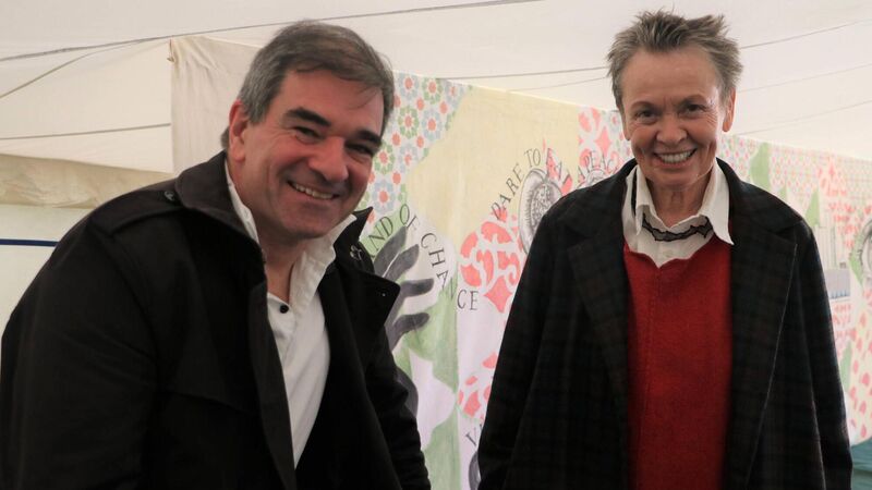 Fiachna Ó Braonáin and Laurie Anderson in Borris. Picture: Frank Smith Fiachna Ó Braonáin and Laurie Anderson in Borris. Picture: Frank Smith