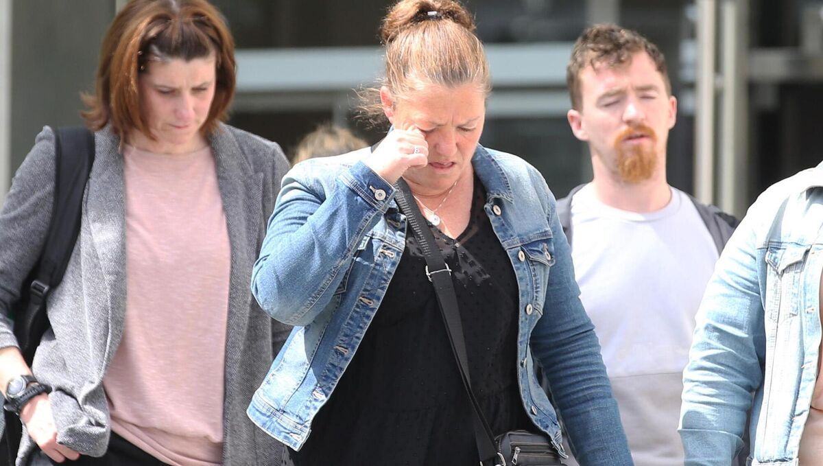 Diane Dunne, mother of Josh Dunne, leaving with family and friends after George Gonzaga Bento was acquitted to the murder of Josh Dunne on 26th January 2021. Picture: Collins Courts Diane Dunne, mother of Josh Dunne, leaving with family and friends after George Gonzaga Bento was acquitted to the murder of Josh Dunne on 26th January 2021. Picture: Collins Courts