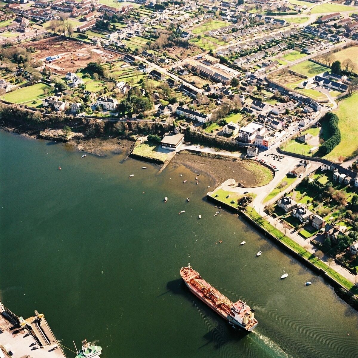 Aerial view of Blackrock village, Cork.