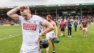 <p>Left counting the cost: Cork’s Damien Cahalane walks off the field at Semple Stadium dejected at defeat to Galway. Pic: INPHO/James Crombie</p>