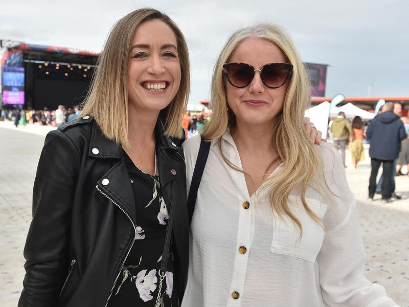 Claire Mackey, Grange, and Aoife Hannafin, Rathpeacon, at the David Gray concert at Musgrave Park in Cork. Pictures: Eddie O'Hare