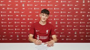 <p>RED LETTER DAY: New Liverpool signing Calvin Ramsey</p>