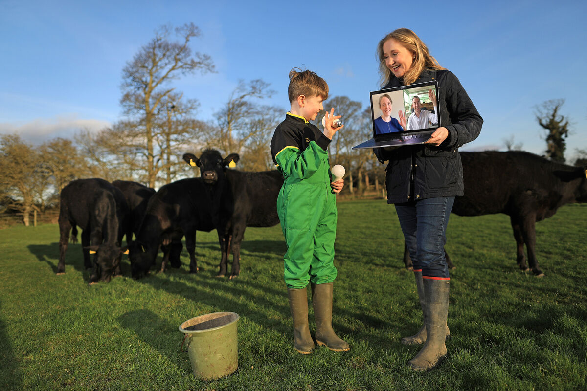 Alma Jordan, founder of AgriKids and her son Eamon on their farm in Julianstown, Co Meath. Picture: Julien Behal
