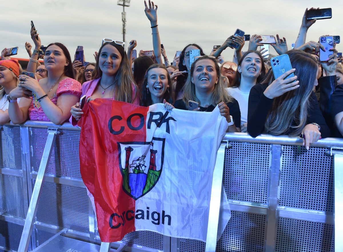 The rebel flag flying at the barrier of the Picture This concert at Musgrave Park on Friday.