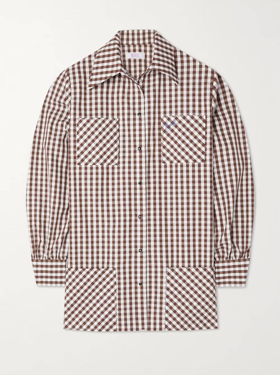 ERL embroidered gingham cotton Oxford shirt, Net-a-Porter, €171.38