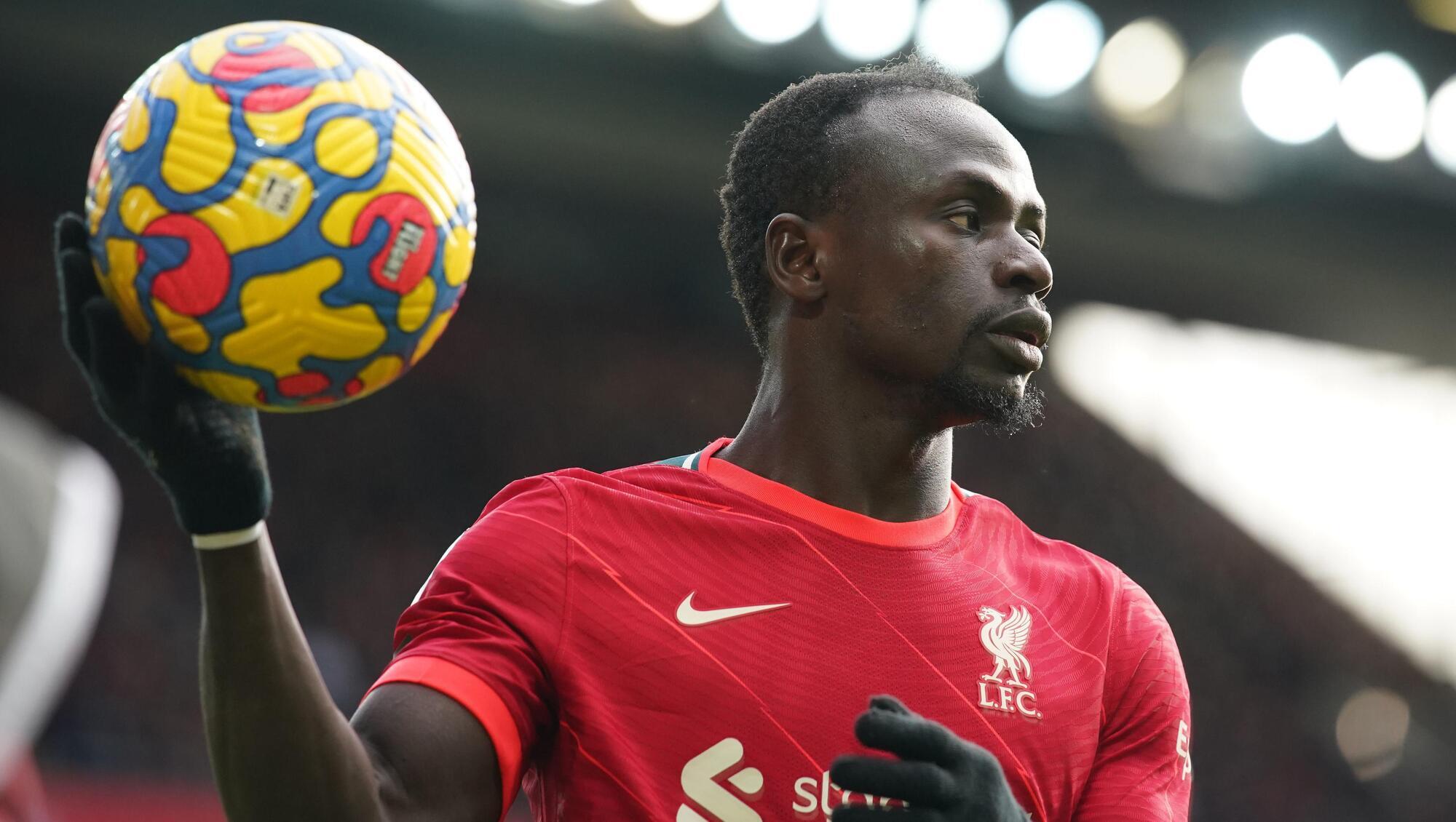 Sadio Mane pictured in a Bayern Munich top