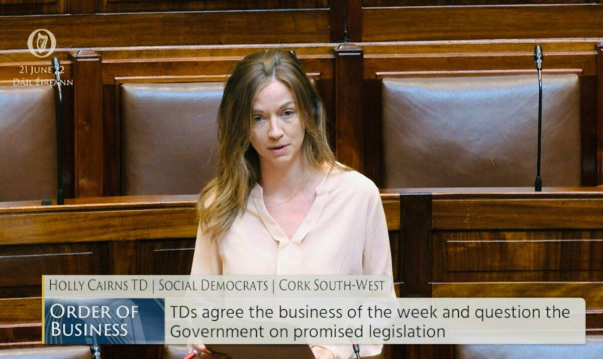 TD Holly Cairns said Cork woman Emma O'Sullivan 'is fearful she will never recover from the illness through the public mental health system'.
