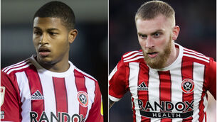 <p>Rhian Brewster and Oli McBurnie (PA)</p>