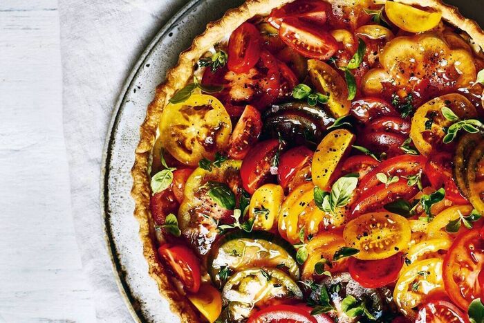 Heirloom tomato & ricotta tart