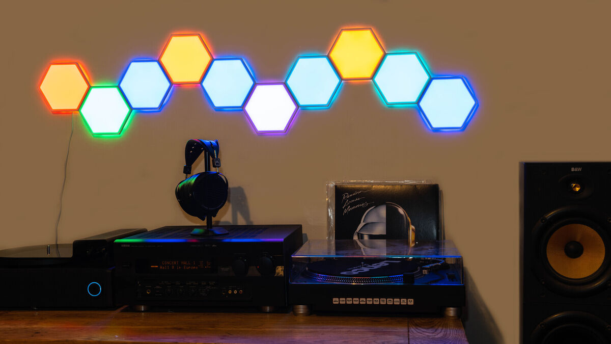 Govee Glide Hexa Light Panels look amazing and set the mood in any room. Picture: Noel Campion Govee Glide Hexa Light Panels look amazing and set the mood in any room. Picture: Noel Campion