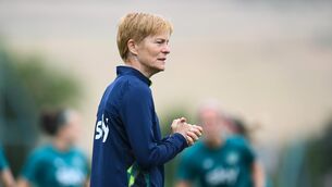 <p>WARY: Manager Vera Pauw during Republic of Ireland women training session at David Abashidze Stadium in Tbilisi, Georgia. Pic: Stephen McCarthy/Sportsfile</p>