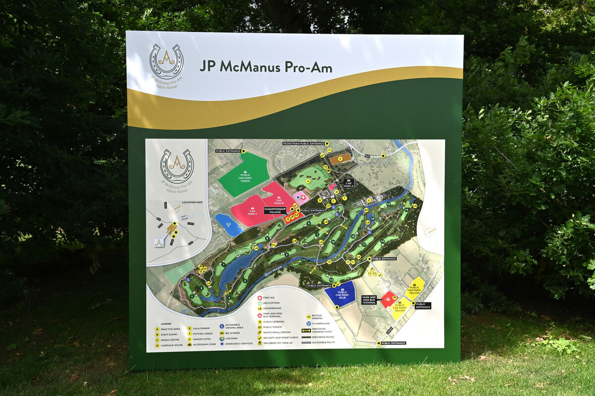  A map of the course for next week's JP McManus Pro-Am at Adare Manor. Picture Dan Linehan