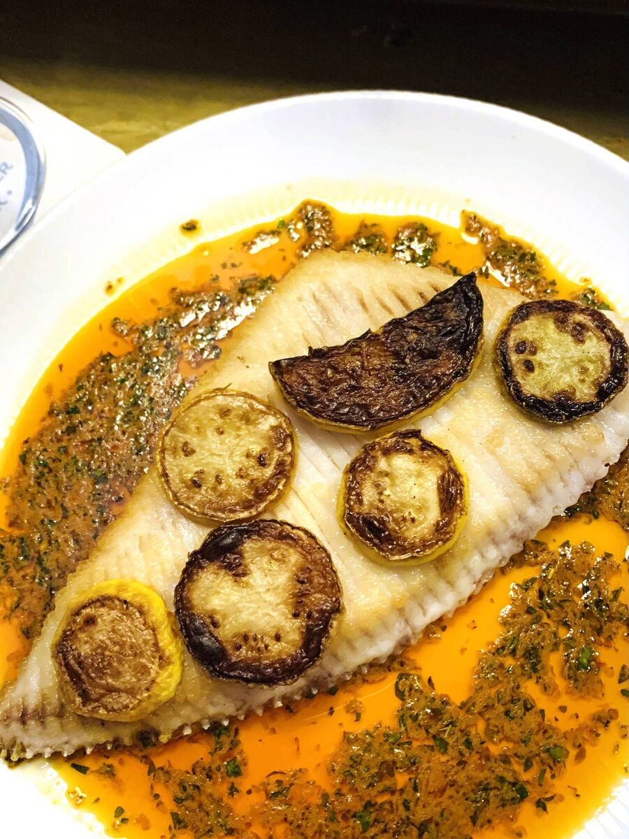 Pan-roasted ray at Goldie. Picture: Joe McNamee Pan-roasted ray at Goldie. Picture: Joe McNamee