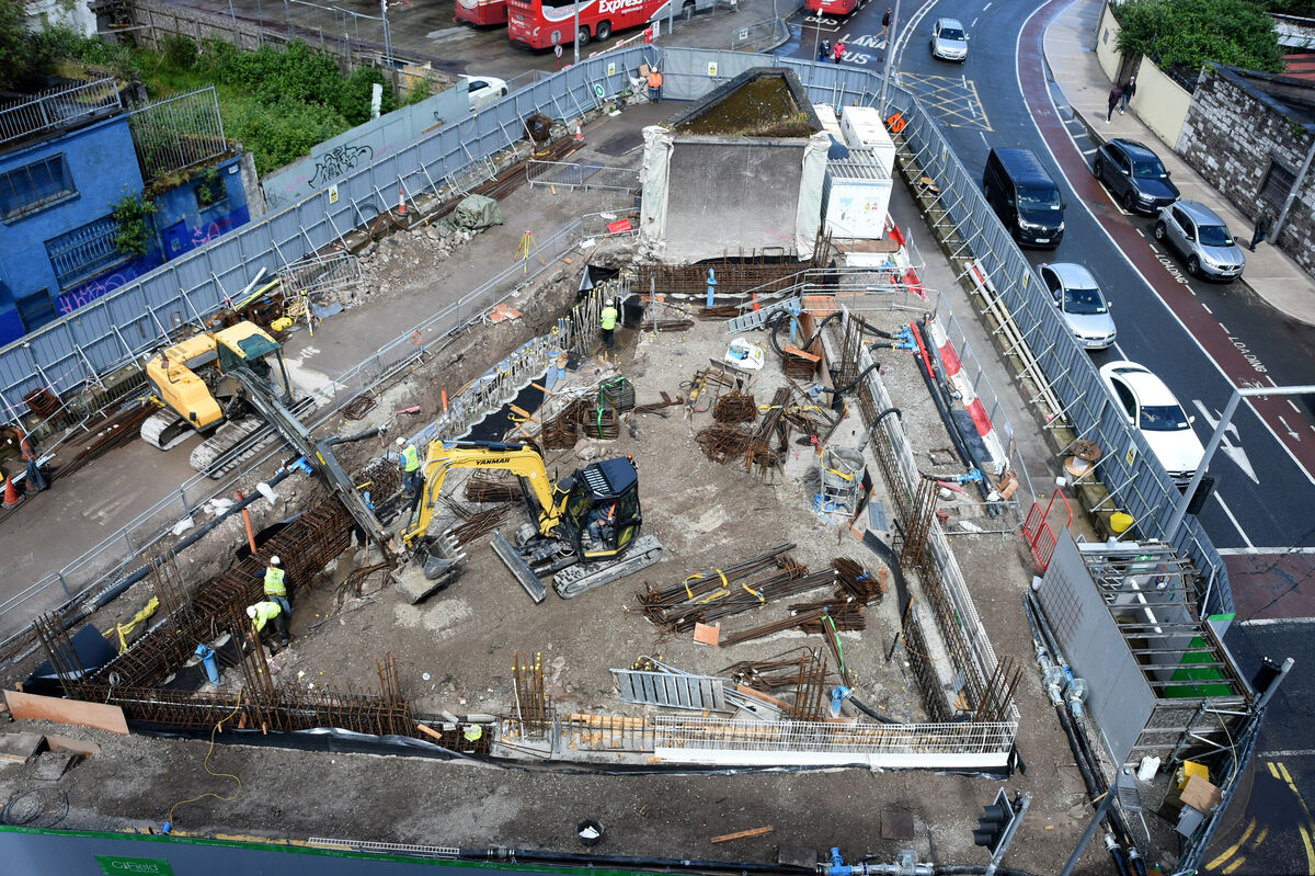 Excavation /construction is underway on The Prism, on a tiny site at Clontarf Street/Deane Street/ Oliver Plunkett Street Lower near the city's bus station at Parnell Place. Pic: Larry Cummins.