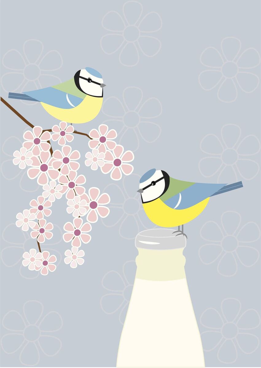 Blue tits often pecked holes in the foil caps on milk bottles delievered to houses