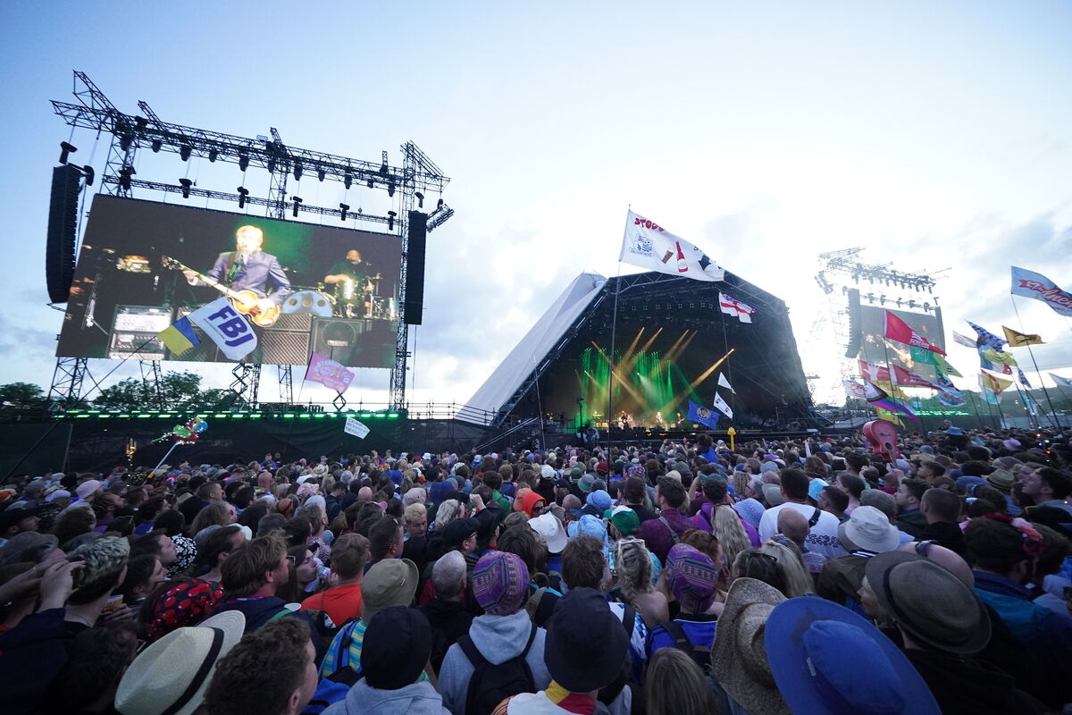 The Pyramid Stage during the Glastonbury Festival at Worthy Farm in Somerset.