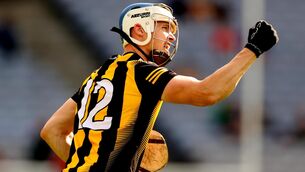 <p>TIMELESS: Kilkenny’s Tj Reid celebrates scoring a point. Pic: ©INPHO/James Crombie</p>
