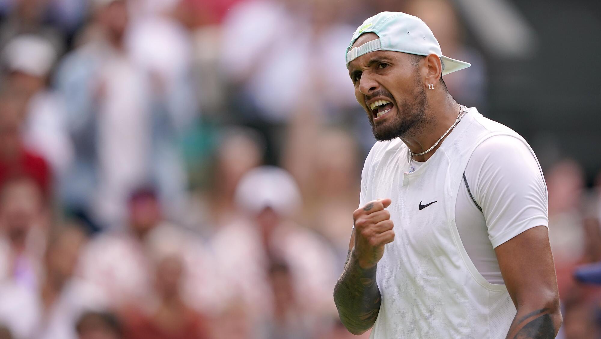 Nick Kyrgios through to Wimbledon quarter-finals despite shoulder problem