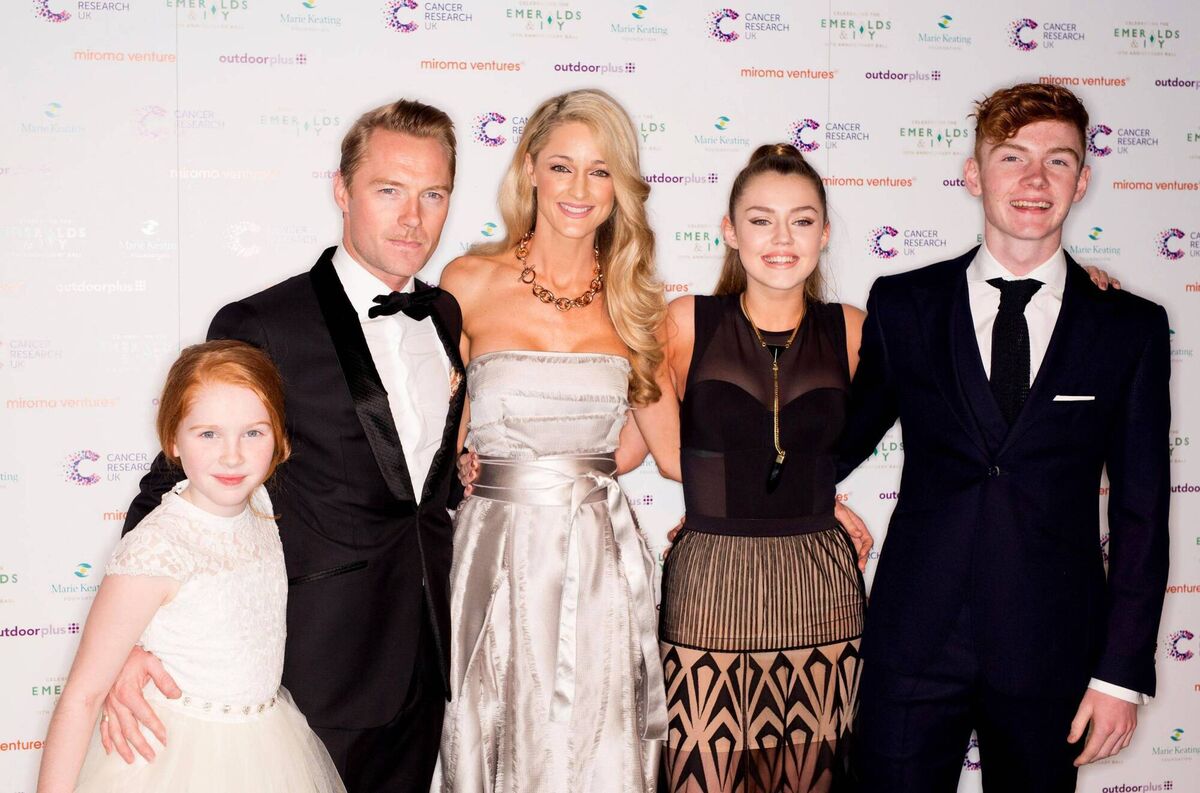 File Photo of Ali Keating, Ronan and Storm Keating, Missy Keating and Jack Keating at the 10th annual Emeralds and Ivy Ball at Supernova in Victoria Embankment Gardens. Picture: David Parry/PA Photos. 