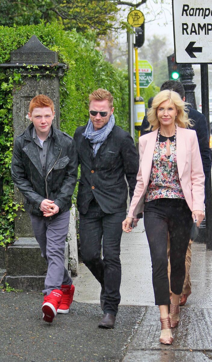 Ronan Keating and Yvonne with their son Jack after his Confirmation at St Sylvester's Church Malahide in 2012. Picture: Colin Keegan, Collins, Dublin