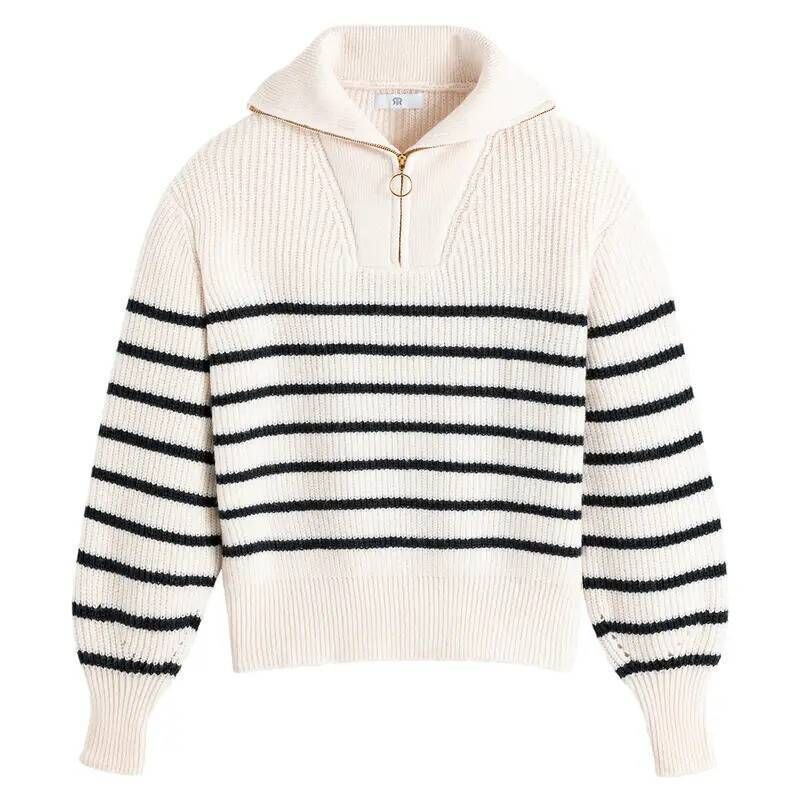 Recycled half zip jumper with Breton stripes, La Redoute, was €55.99; now €36.39