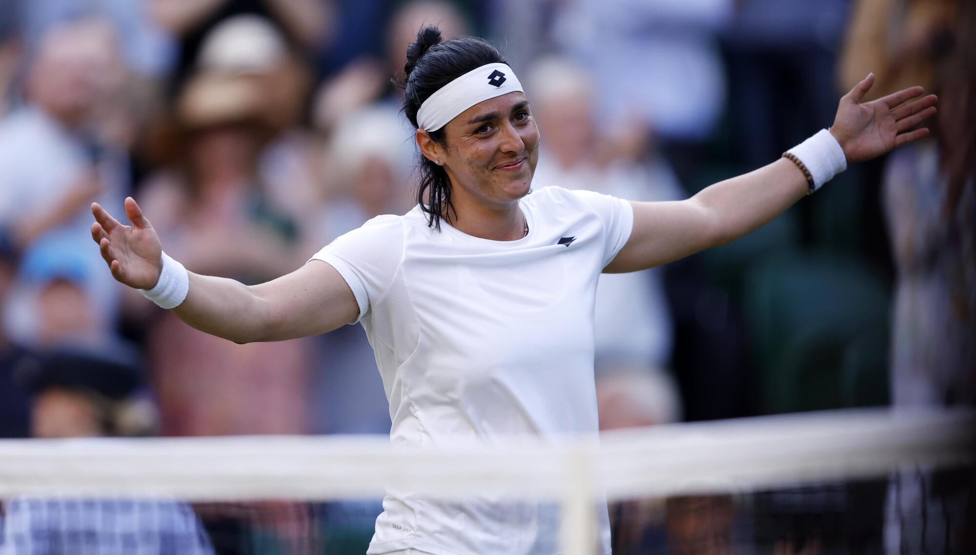 Title favourite Ons Jabeur sets up Wimbledon semi with her ‘barbecue buddy’