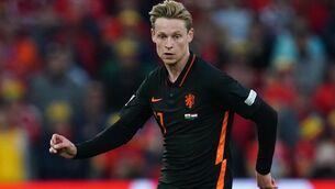 <p>WILL HE STAY OR GO: Barcelona president Joan Laporta insists midfielder Frenkie de Jong is not for sale Pic: David Davies/PA</p>
