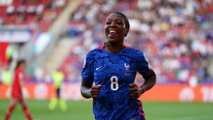 Grace Geyoro scored a first-half hat-trick in France’s 5-1 thrashing of Italy (Nick Potts/PA)