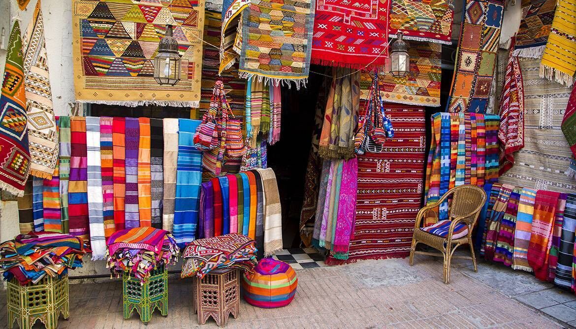 Colorful fabrics in the Souk. Picture: iStock