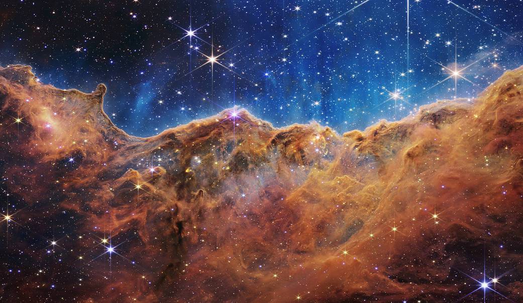 NASA’s James Webb Space Telescope reveals emerging stellar nurseries and individual stars in the Carina Nebula that were previously obscured. Picture: NASA, ESA, CSA, and STScI