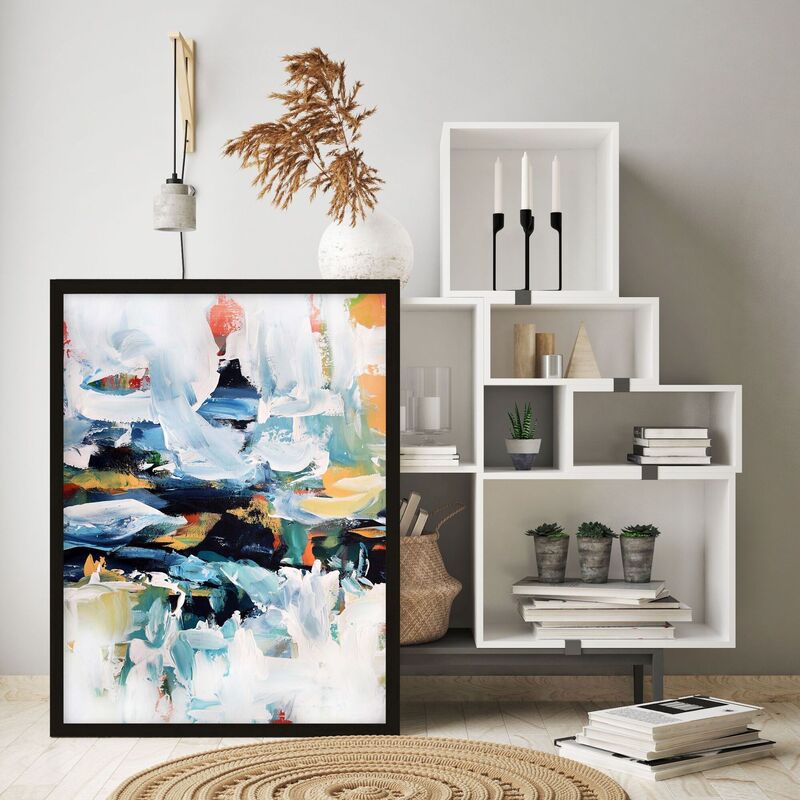 Propping a large artwork against a wall if floor space allows means the art can be moved around with ease, without any unsightly damage left by wall hooks (artwork unframed €100 www.abstracthouse.com). Propping a large artwork against a wall if floor space allows means the art can be moved around with ease, without any unsightly damage left by wall hooks (artwork unframed €100 www.abstracthouse.com).