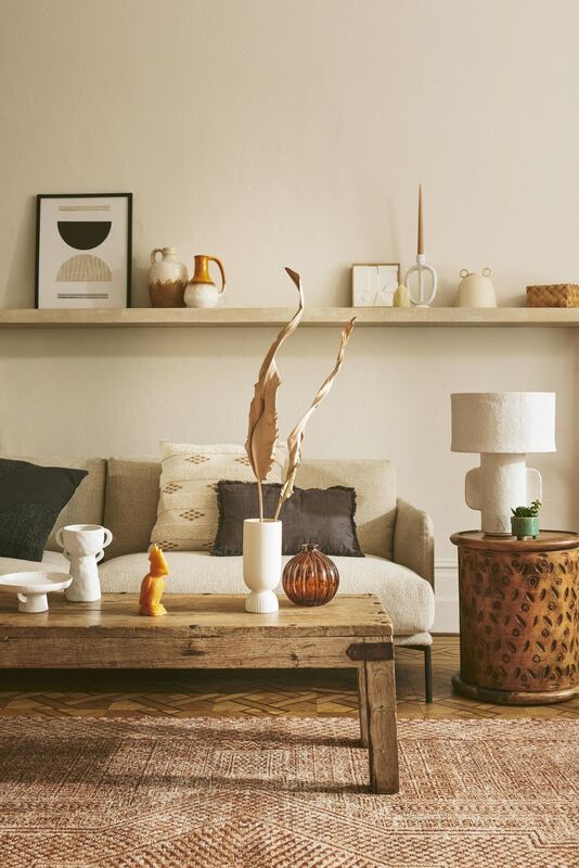 A shelf breaking up a blank wall can be a spot for displaying art frames at random among ornaments and objet d'art (framed print, €7 at Penneys). A shelf breaking up a blank wall can be a spot for displaying art frames at random among ornaments and objet d'art (framed print, €7 at Penneys).