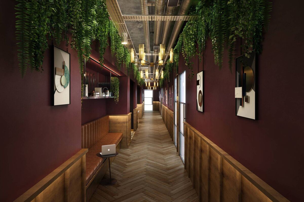 Iconic Offices CGI of NSQ2 hallway