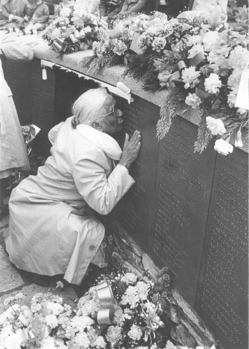 A mourner weeps after the Air India crash.