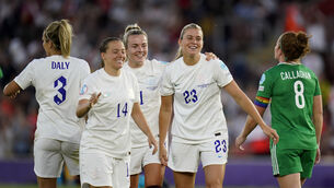 <p>FIVE-STAR: England were convincing winners over Northern Ireland. Pic: Andrew Matthews/PA</p>